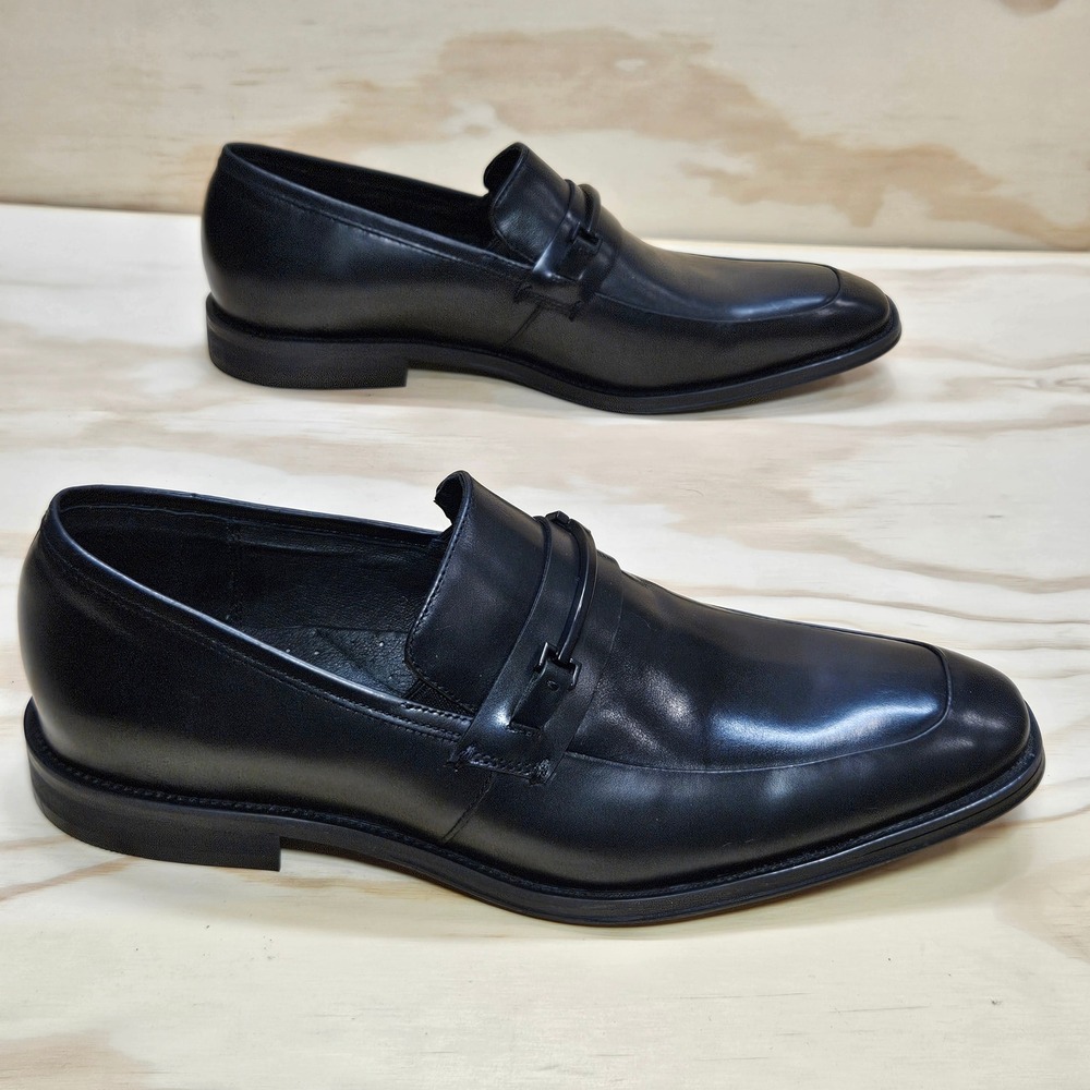 Kenneth Cole New York Mens North Shore Black Leather Bit Loafers 10.5 M